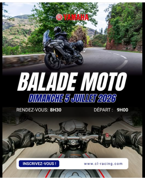 Yamaha Chalon vous donnent rendez-vous pour une balade moto conviviale
